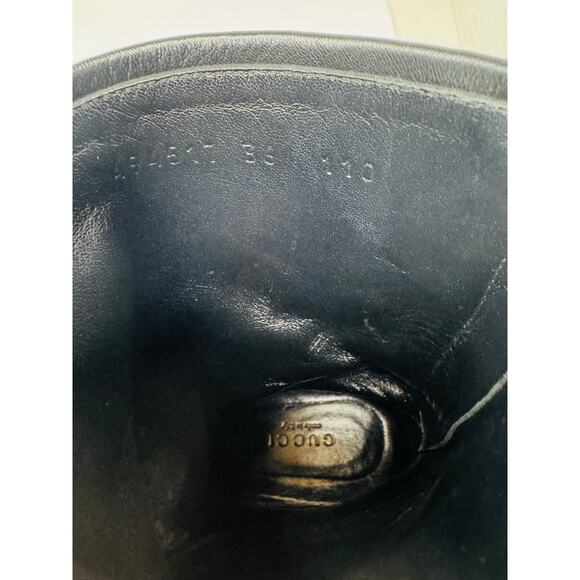 Gucci GG Microguccissima Black Leather Moto Ankle Boots EU 36  Biker Booties - Picture 8 of 13